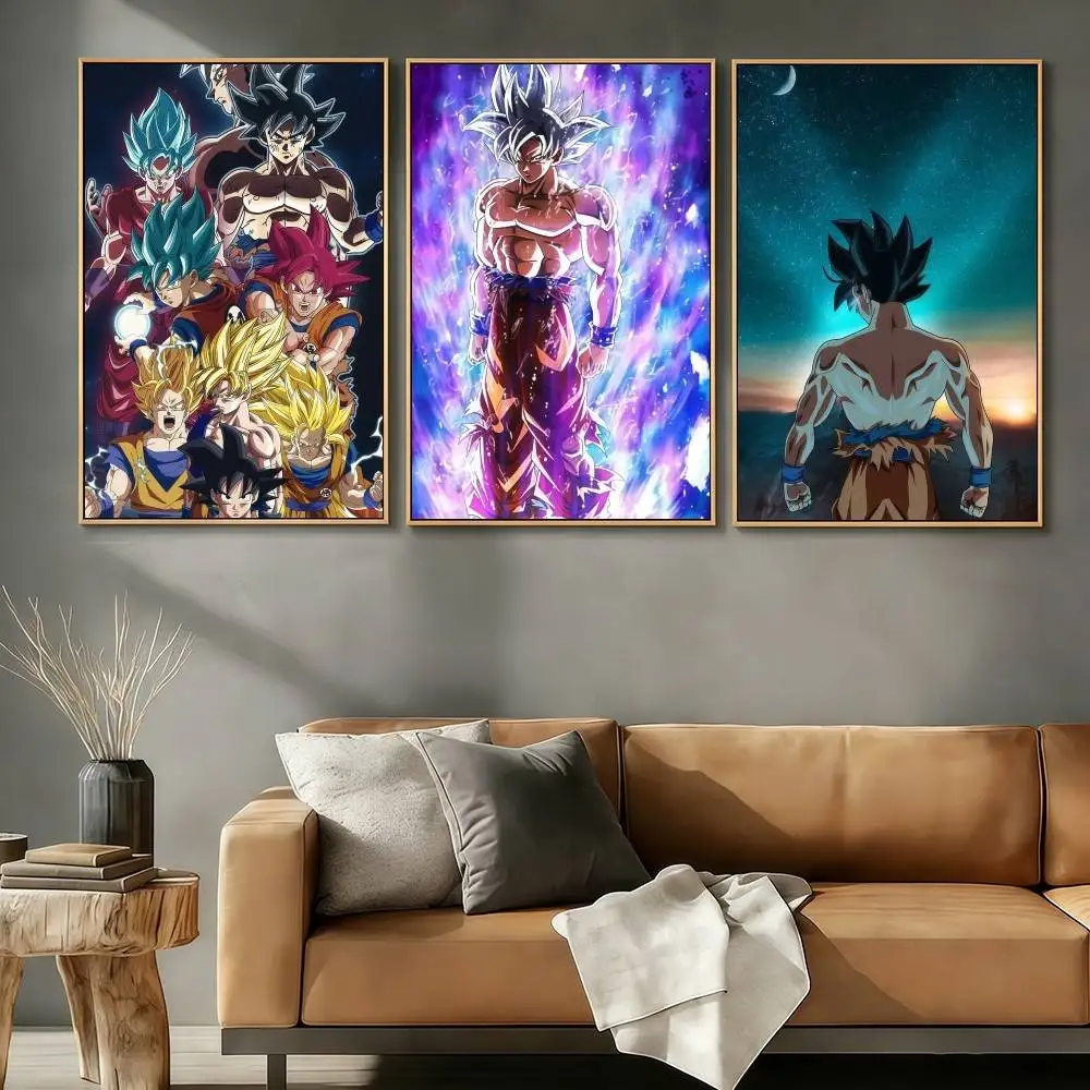 Anime D-DRAGONS B-BALLS Poster Aufkleber Kunstdruck Retro Vintage Wanddekoration HD Wohnzimmer Home Office Geschenk Anlass