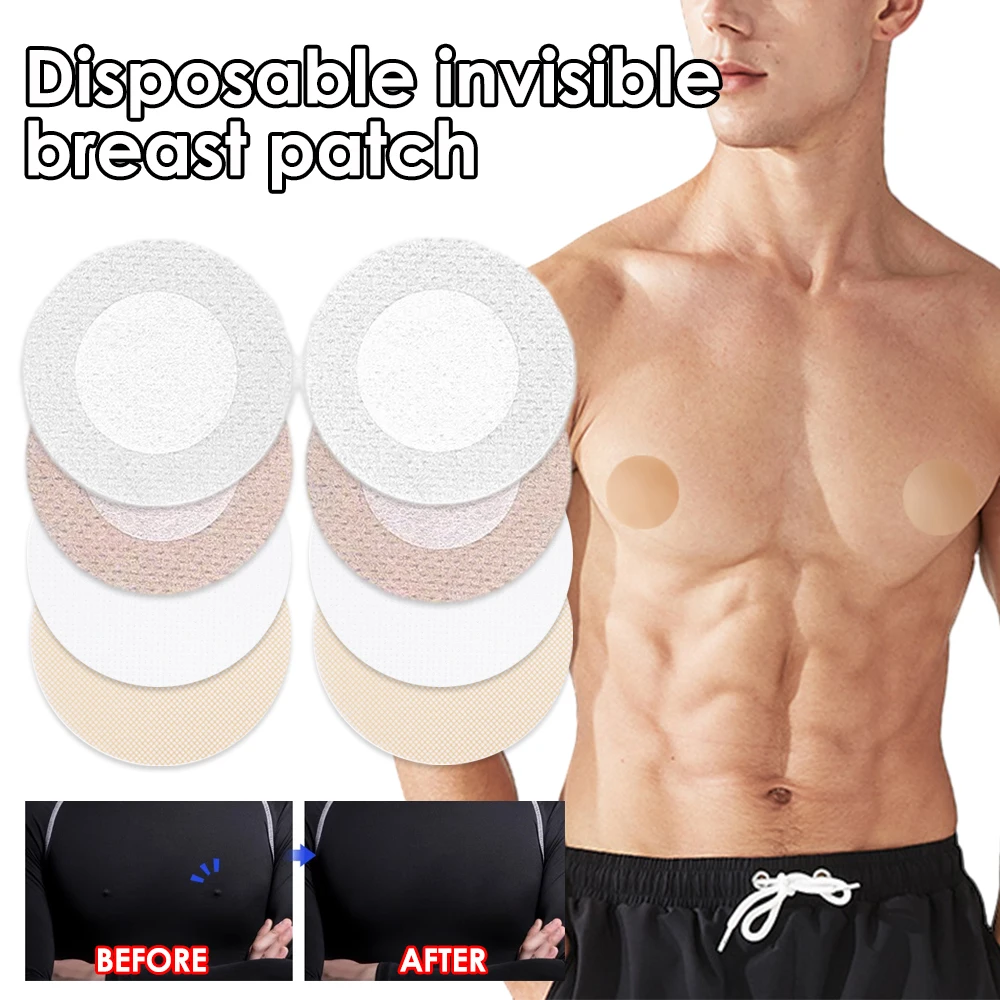 30PCS Invisible Men Nipple Cover Waterproof Traceless Chest Stickers Running Breathable Running Prevent Bump Thin Breast Patch