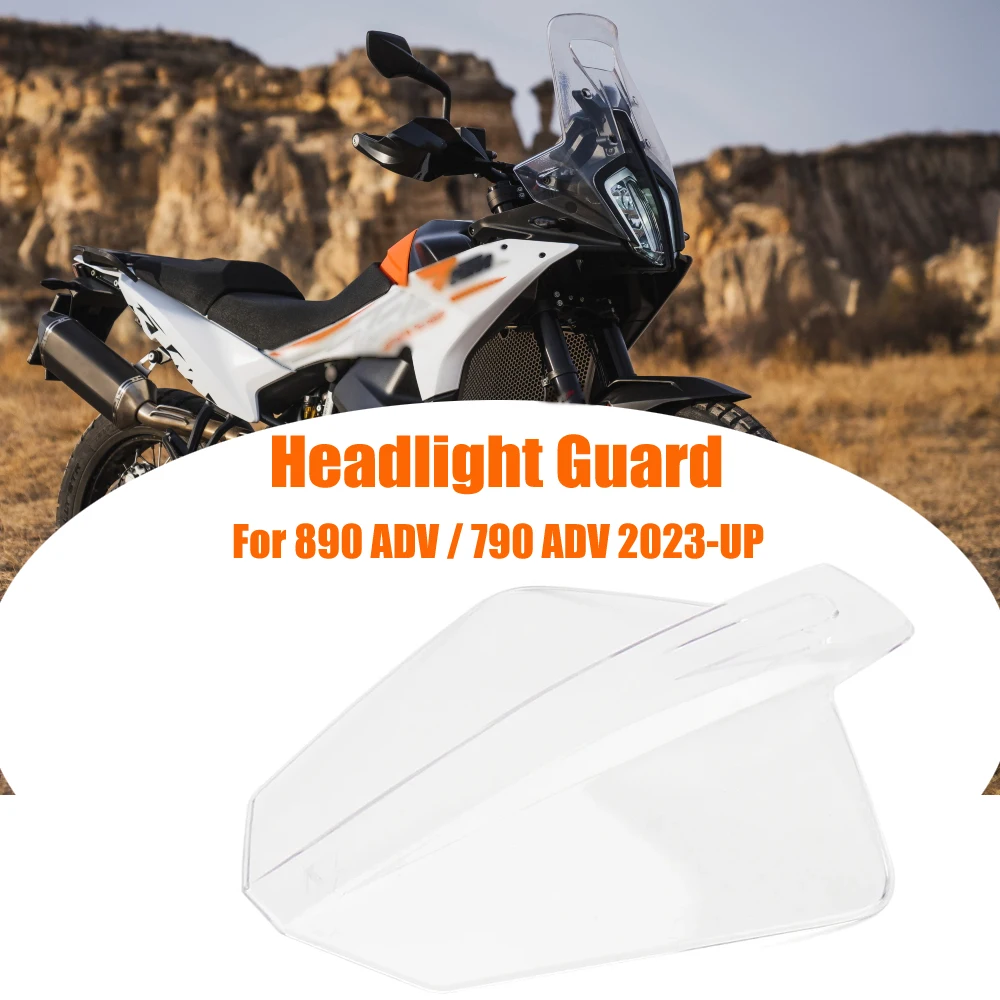 Motorcycle Accessories Transparent Headlight Protector Cover Acrylic 2023 2024 For 790 Adventure 890 ADVENTURE ADV