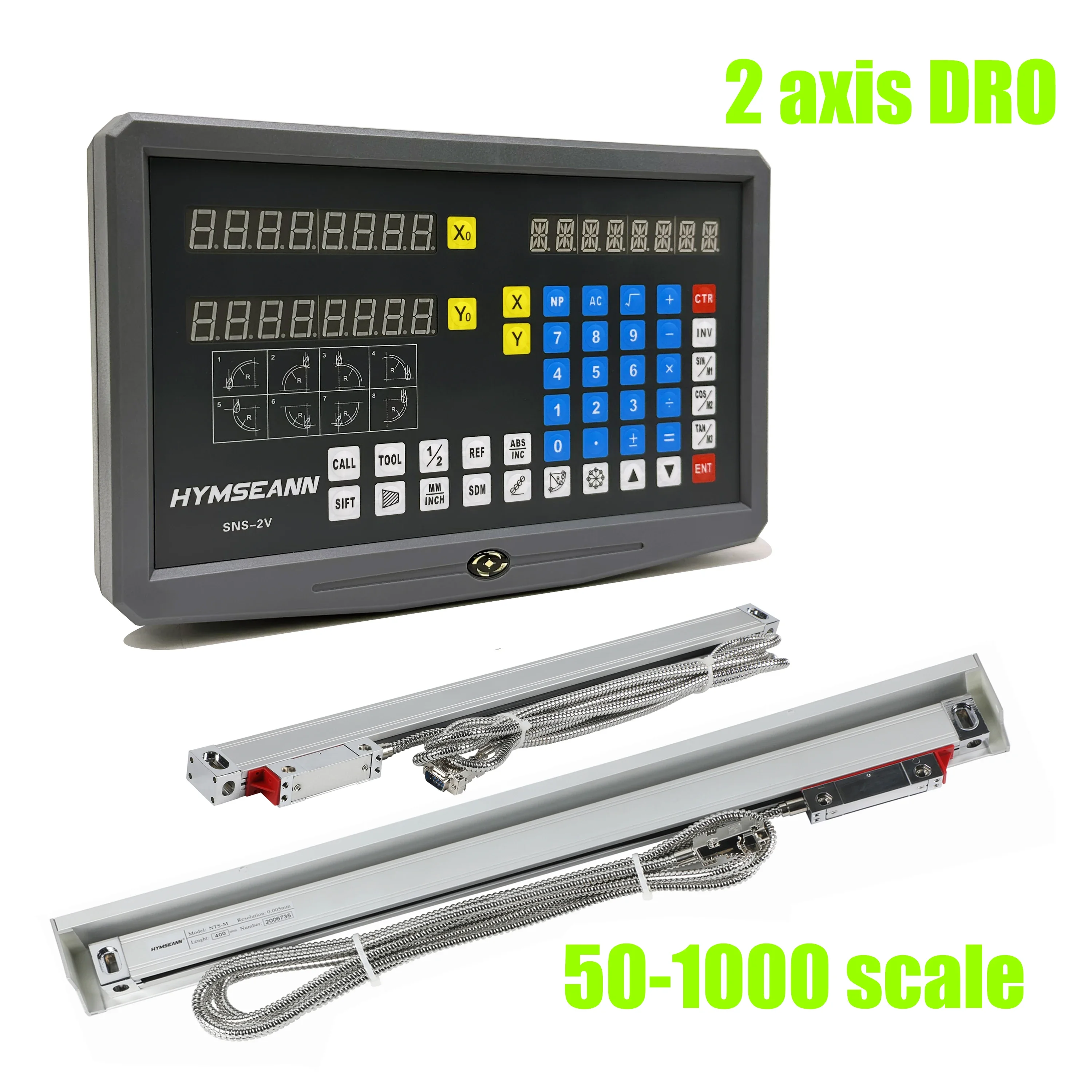 Hymseann-display Digital Readout Kit Dro de Eixos Fresagem Torno Grider Régua Óptica Codificador de Escala Linear Sns2v 5um Pcs