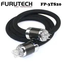 High quality Furutech FP-3TS20 HiFi power cable with carbon fiber plug connects OCC Blue Ribbon Power Blender CD cable