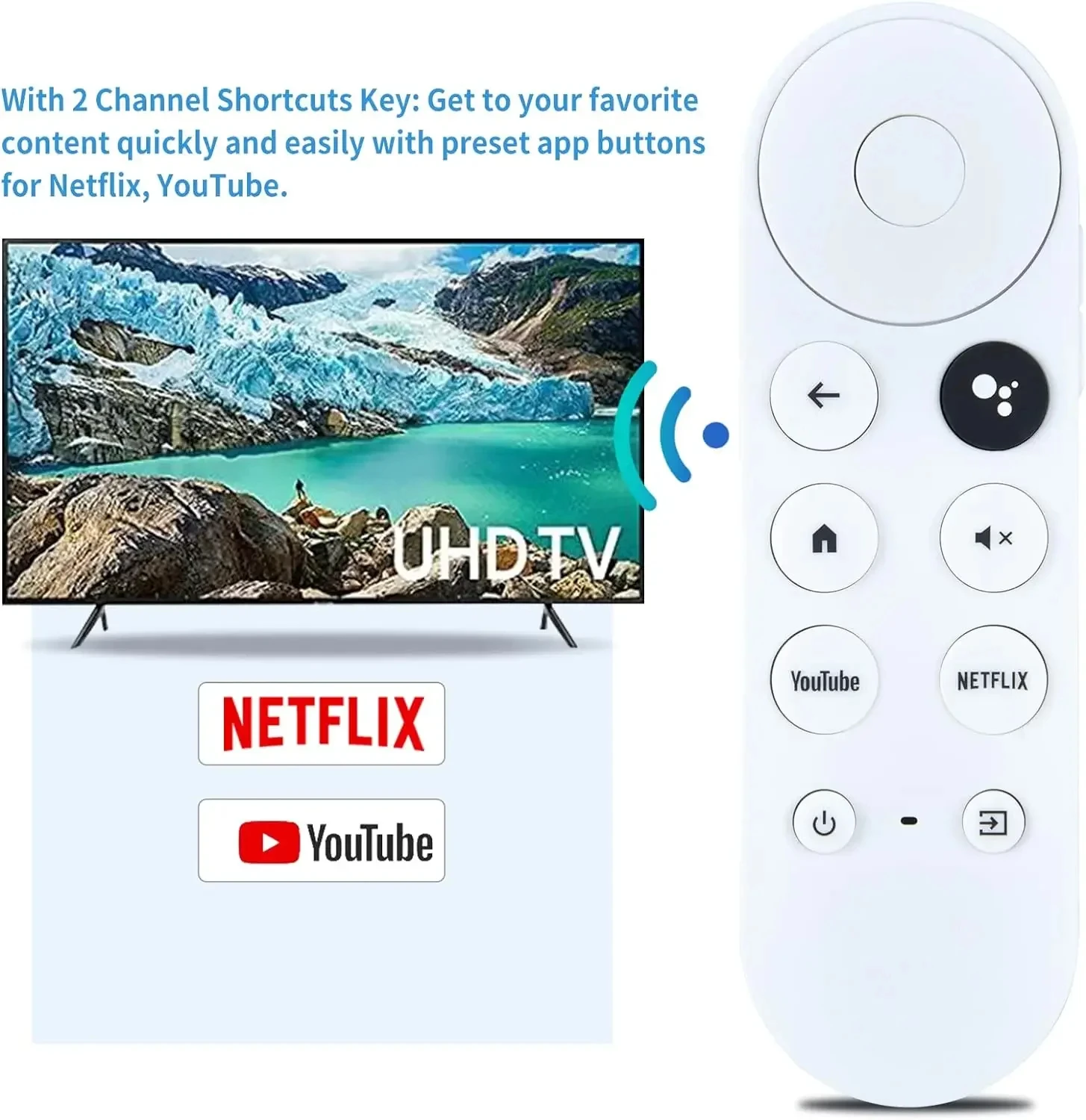 G9N9N Replacement Remote Control for 2020 Google Chromecast 4k Snow Bluetooth Voice Streming Controller Smart TV GA01919/20/23