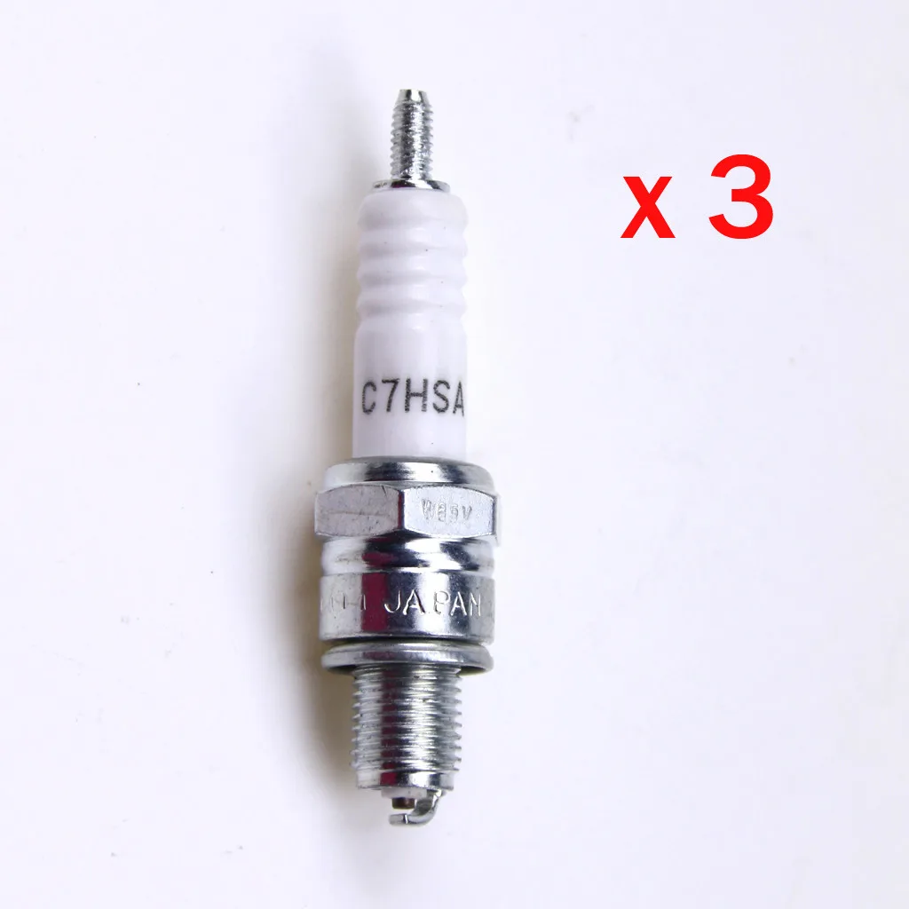 3PC C7HSA Spark Plug 4629 Motorcycle Ignition Sparking Plug for Honda Yamaha Kawasaki Suzuki 50cc 125cc ATV Pit Dirt Bike