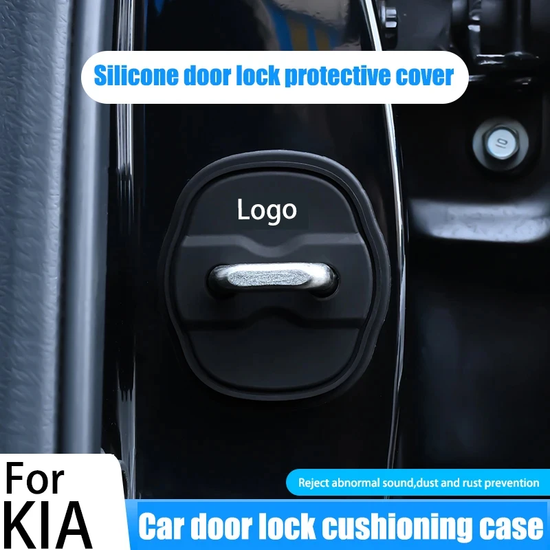 2PC/4PC/set Silicone Car Door Lock Buckle Protection Cover for Kia K2 K3 K5 Forte Sportage Sorento Stinger EV6 Silent