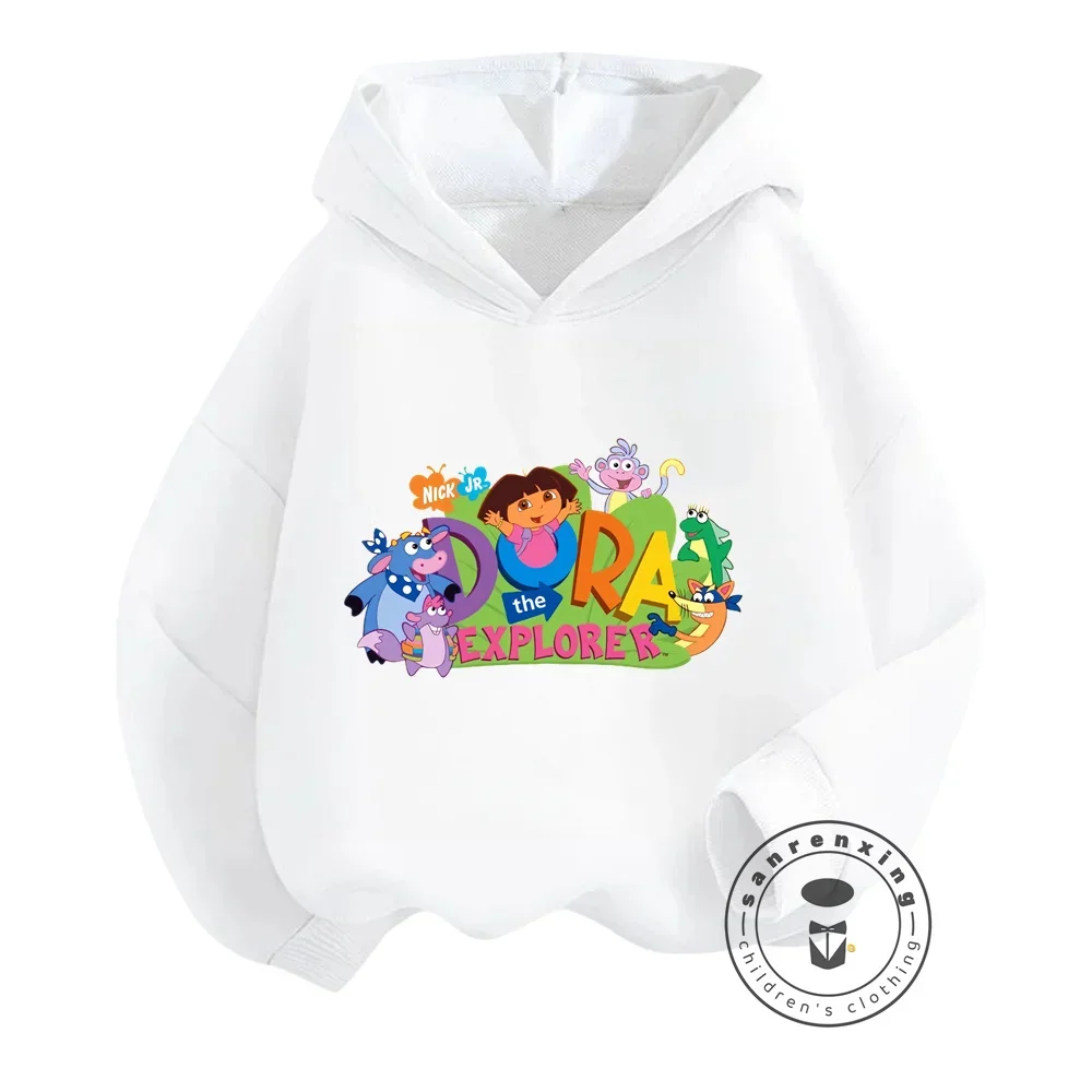 Fashion-Forward Dora The Explorer Fans Cozy Kid Hoodies with Vibrant Prints Inspiring Creativity Adventure during Spring Outings