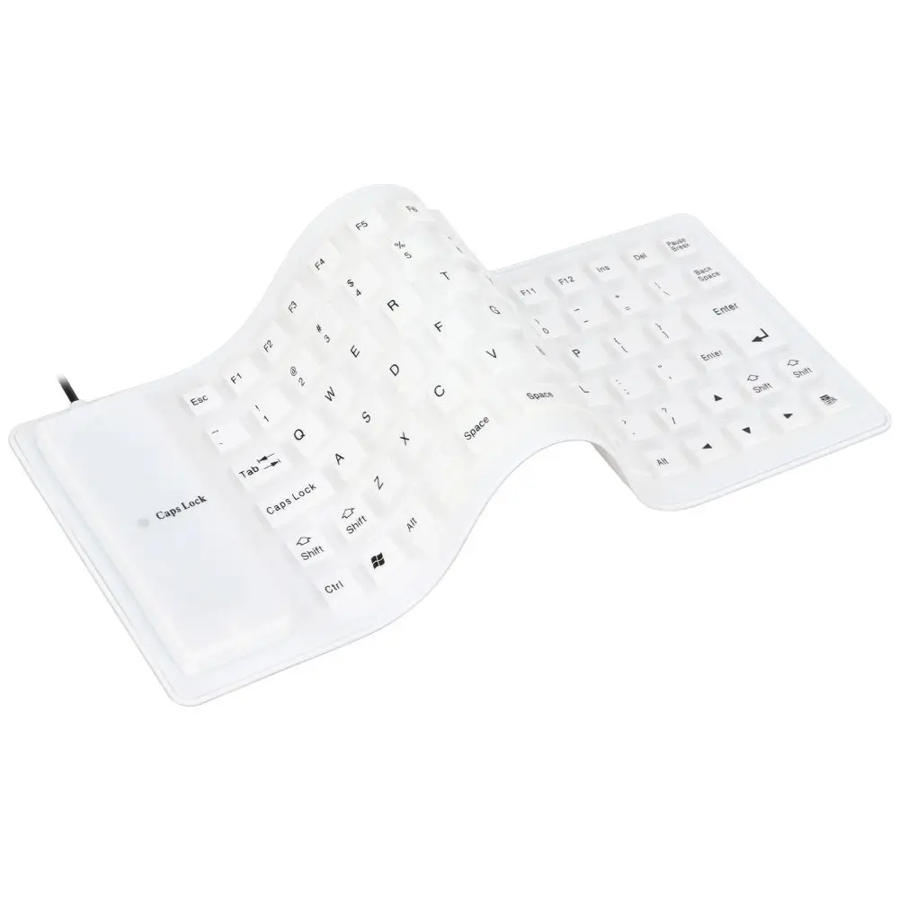 Portable 85 Keys Silicone Keyboard Silent Keys Waterproof USB Wired Keyboard Black/Orange/White Foldable Keyboard Travel Office