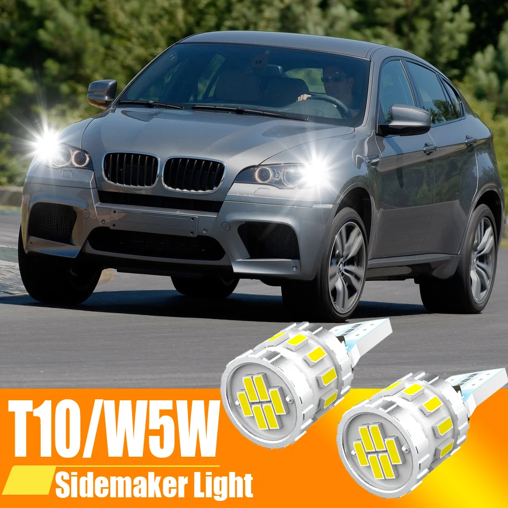 2 шт., автомобисветодиодный светодиодные лампы W5W T10 Canbus 3014 SMD 6500 К