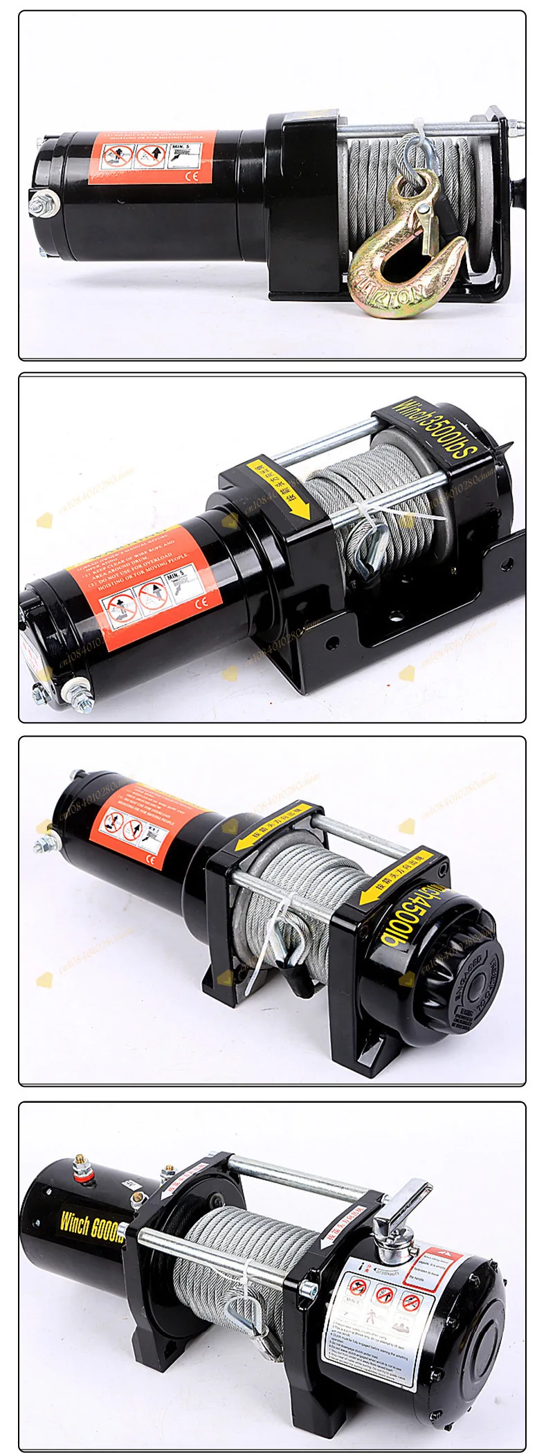 6000LBS Electric Winch 12V 24V Steel Cable Off-Road Vehicle Winch for Car SUV Tr