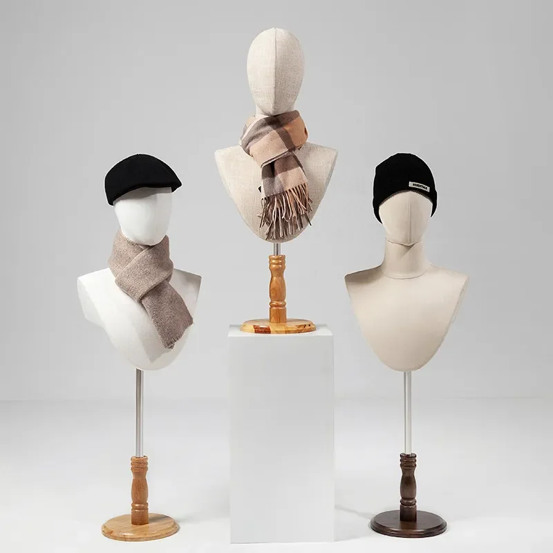 Men's Mannequin Head Model for Hat Wig Scarf Display Stand Male Head Form Prop for Shirt Collar Showcase Rack Store