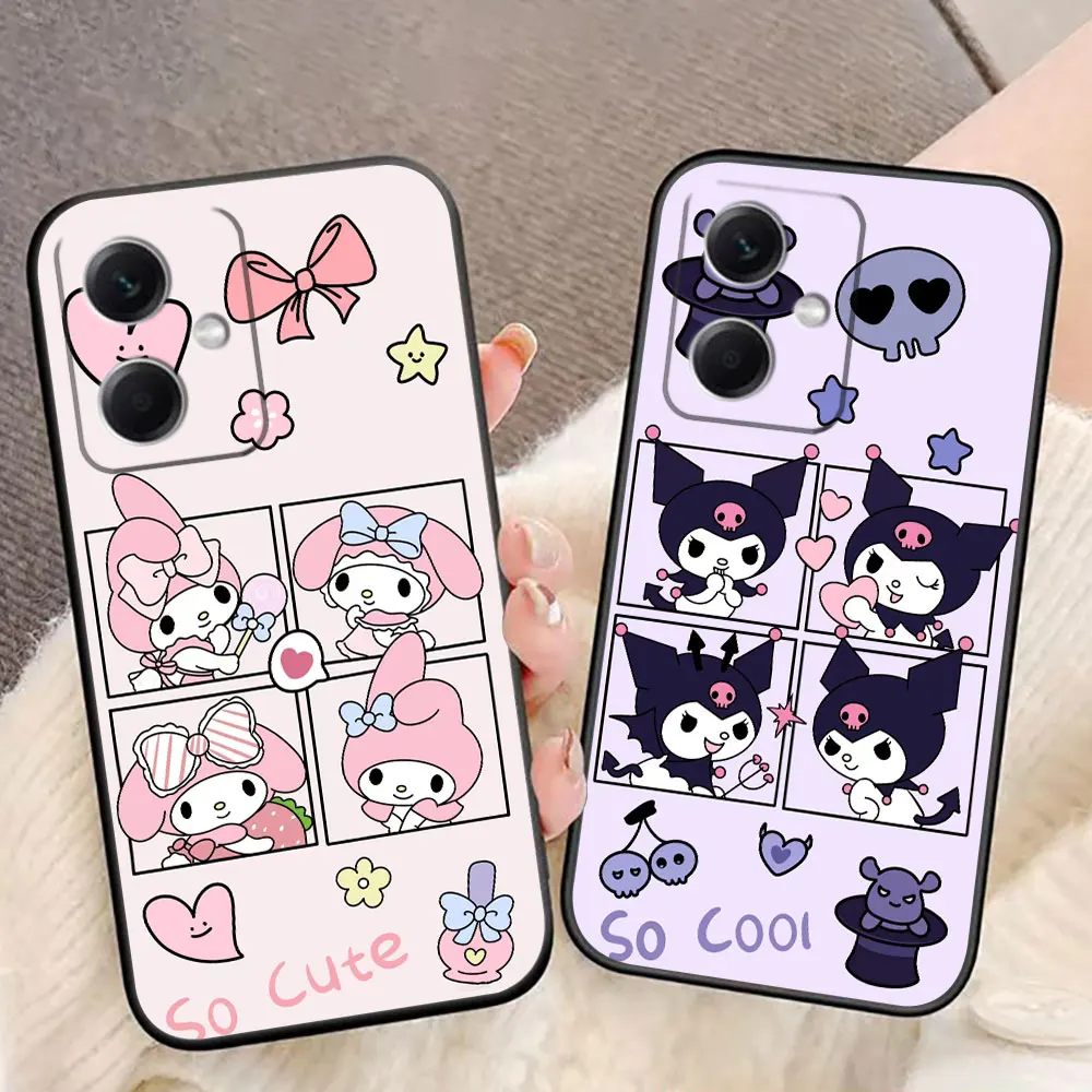 S-Sanrio K-Kuromi My Melody Phone Case For Redmi Note 13 12 12S 11 11T 11S 10 9 9S 8 8T 7 PRO 5G Silicone Case Funda Coque Shell