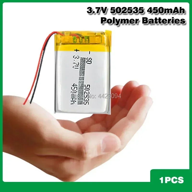 502535 3.7V 450mAh Rechargeable Li Polymer Lithium Battery For PSP PDA GPS DVD Car Keys MID POS Electric Toys