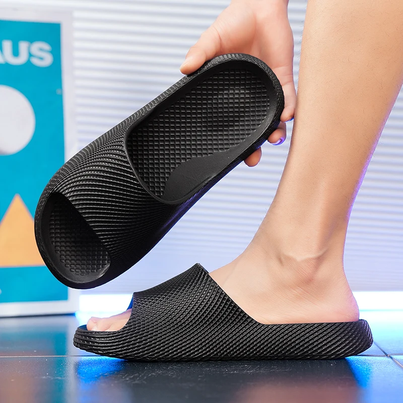 

Мужские шлепанцы с толстой подошвой, летние повседневные сандалии, нескользящие, мягкие, удобные, пляжные тапочки для мужчин