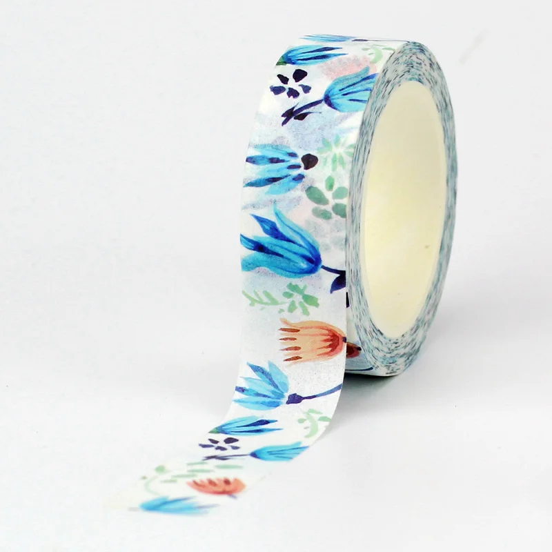 NEW 1PC Decorative Beautiful Floral Leaves Washi Tape Set DIY Scrapbooking Journaling Adhesive Masking Tape Cute Papeleria