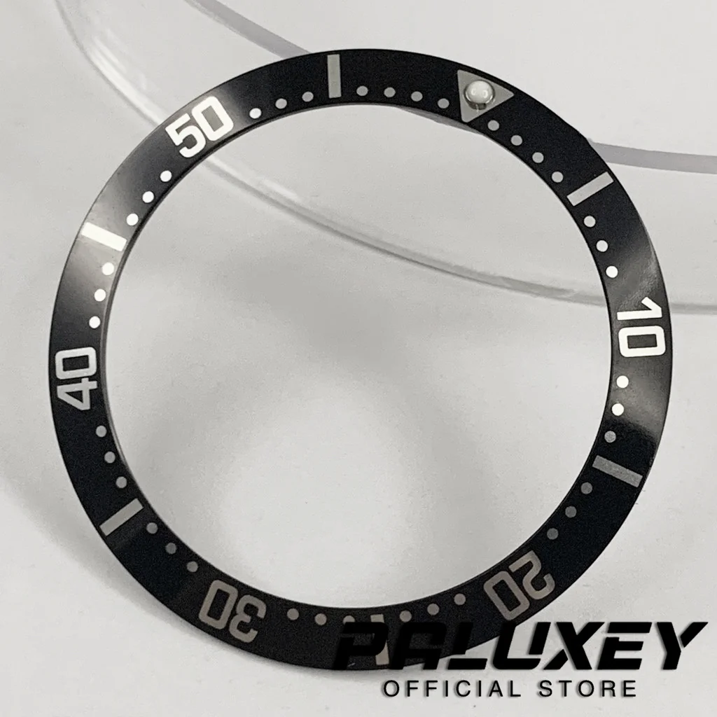 38 مللي متر × 30.6 مللي متر حلقة ألومنيوم برتقالي أزرق أخضر ساعة سوداء مدي إدراج لحالات الساعات الرجالية استبدال الإكسسوارات