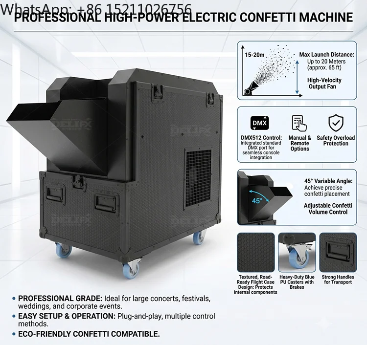 Powerful Electric Confetti Blaster Colored Paper Confetti Blower Machine Stadium Shot Shooter Cannon for Concert Party Show