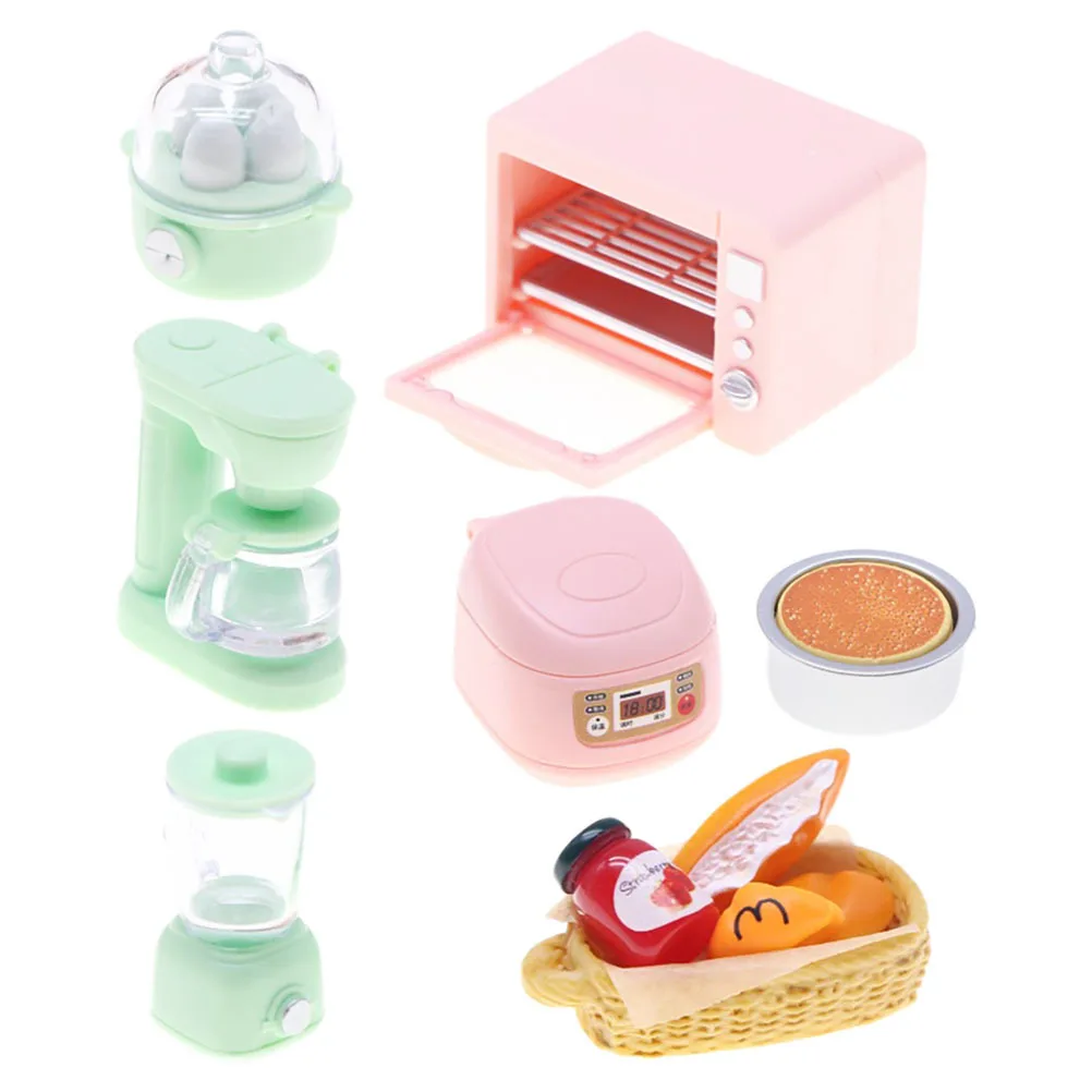 7 個のリアルなミニキッチン家電セット小さな家の調理アクセサリー親子の交流のための小さな家の家電