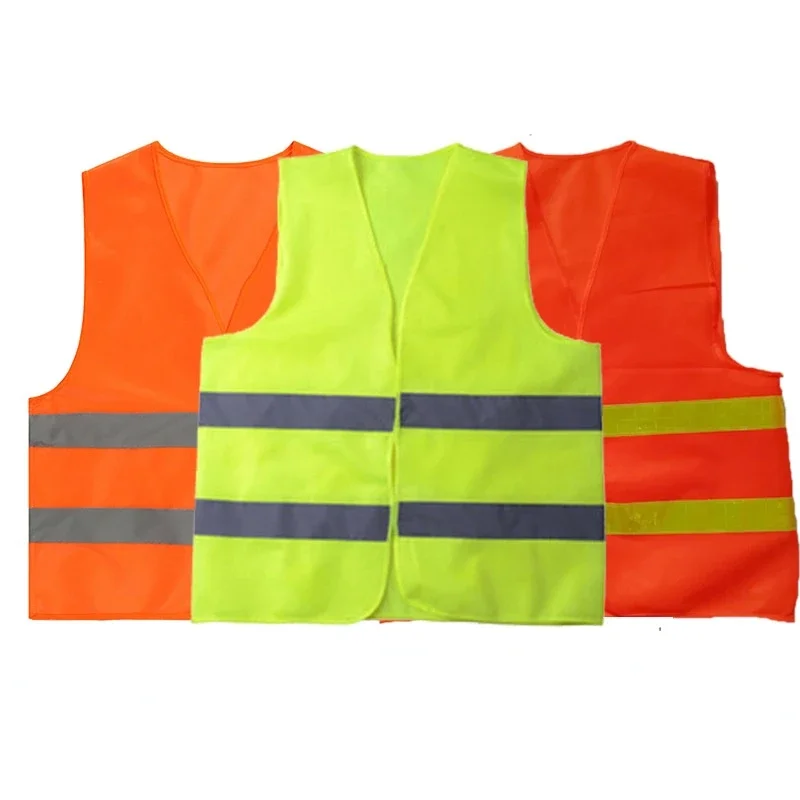 High Visibility Yellow Vest Reflective Safety Workwear for Night Running Cycling Man Night Warning Working Clothes Fluorescent