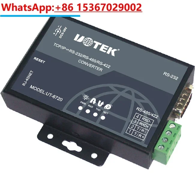 

TCP/IP to RS-232/485/422 Serial Server UT-6720