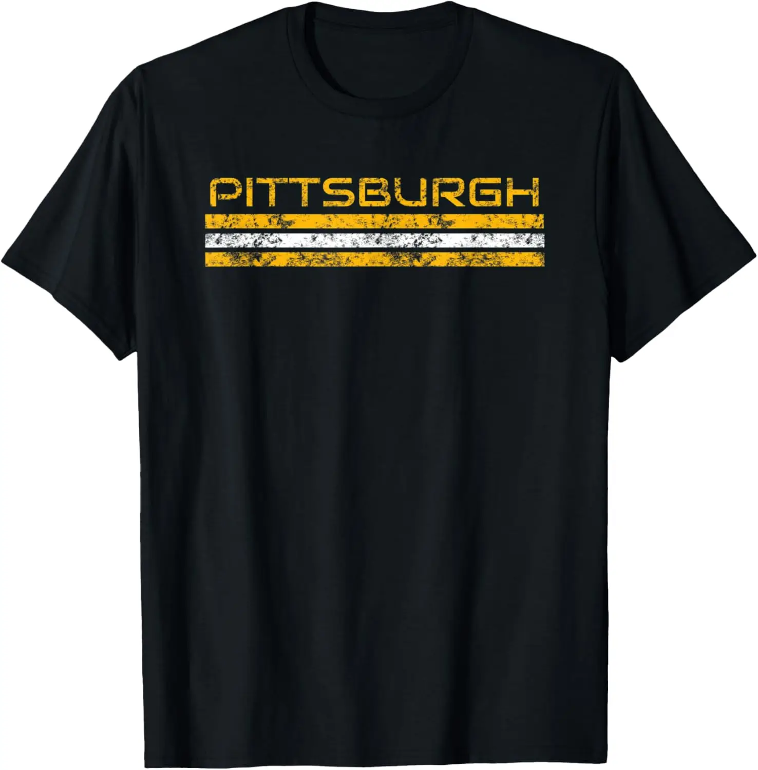 Pittsburgh Pennsylvania Vintage Three Stripe Weathered T-Shirt