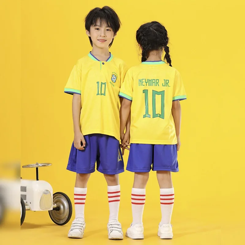 Wholesale Kids Soccer Jersey Sets For Boys And Women Kindergarten Elementary School Students Short Sleeve Jersey