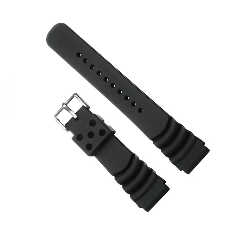 ADDIESDIVE Universal 20mm 22mm Mens Watch Strap Replacement Watchband Black Rubber Premium Sport Waterproof Fashion Watches band