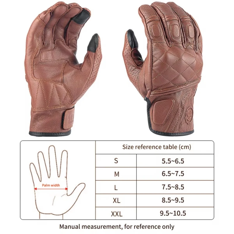 SFK Motorcycle Gloves Real Goatskin Leather Non-slip Wear-resistant PVC Joint Protection Summer Breathable Riding Equipment