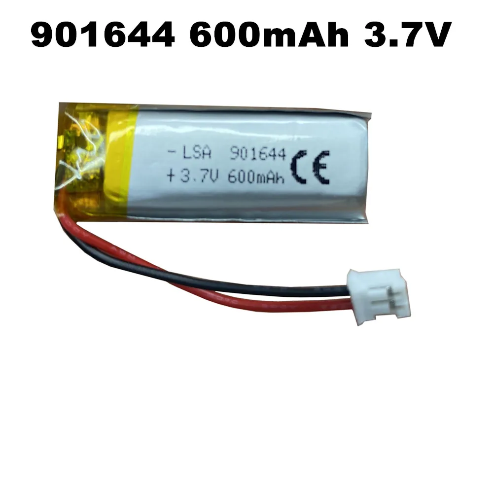 1-10pcs 901644 600mAh 3.7V With JST2.0mm Polymer lithium battery For Mp3 MP4 GPS e-book recording pen bluetooth headset speaker
