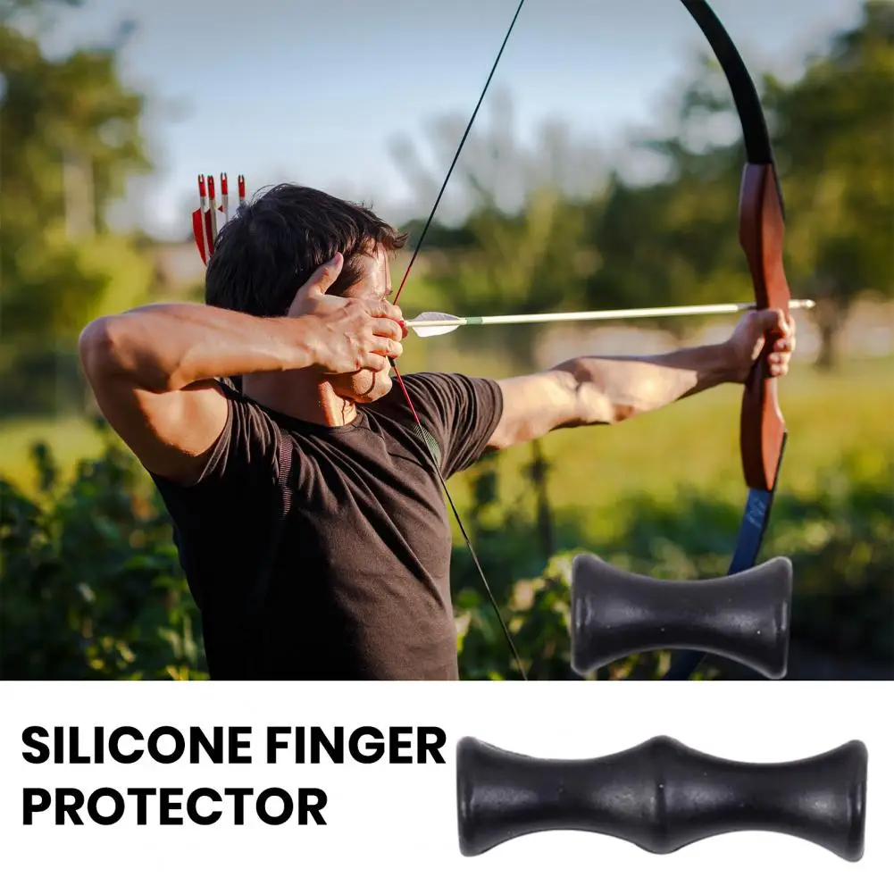 Recurve Bow Finger Guard Archery Finger Protector Soft Silicone Archery Finger Savers for Recurve Bow Secure Arrow Positioning