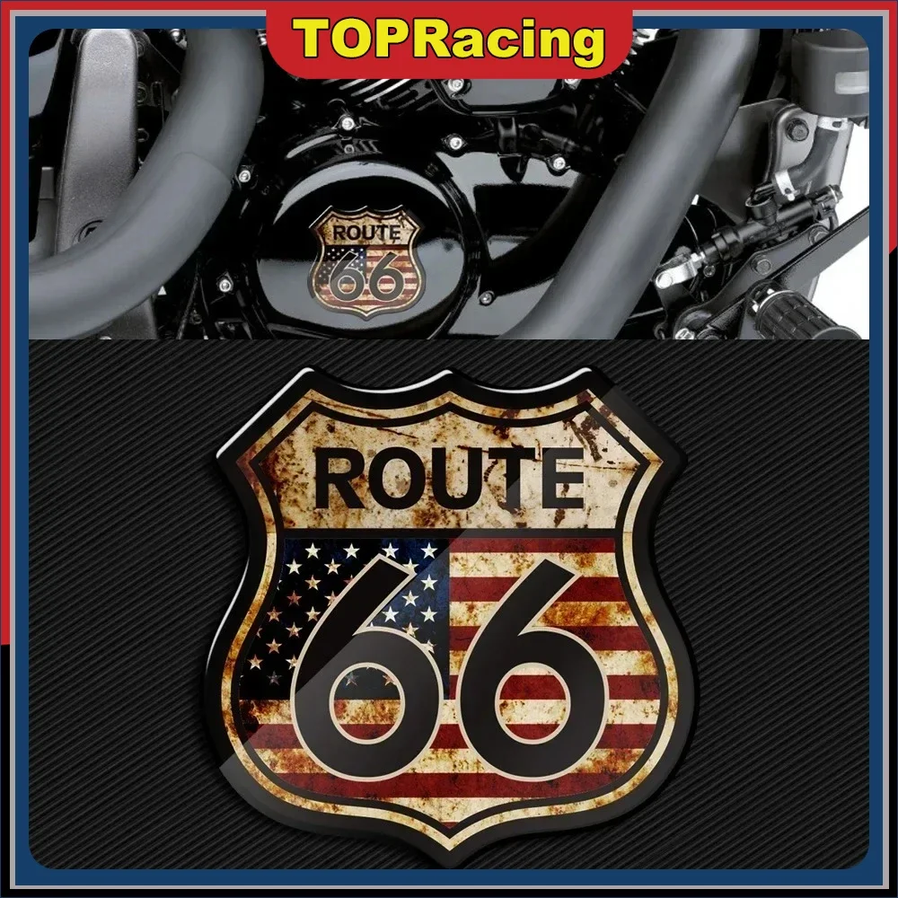 ملصقات شارات ثلاثية الأبعاد للدراجات النارية لدراجة نارية هارلي الهندية الولايات المتحدة الطريق التاريخي 66 مناسبة #1