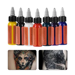 Tinta de tatuaje de mezcla de 7 colores, maquillaje permanente, pintura de tatuaje, arte corporal, planta Natural, pigmento permanente, suministros de juego de tinta de tatuaje, 30ml