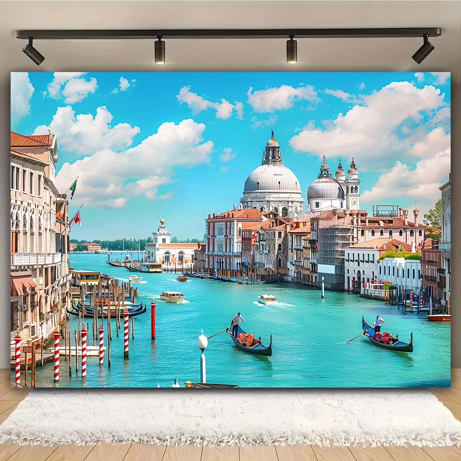 الخلفية الإيطالية: جندول على القناة الكبرى في خلفية البندقية: خلفية التصوير الإيطالية: ديكور الحفلات الإيطالية