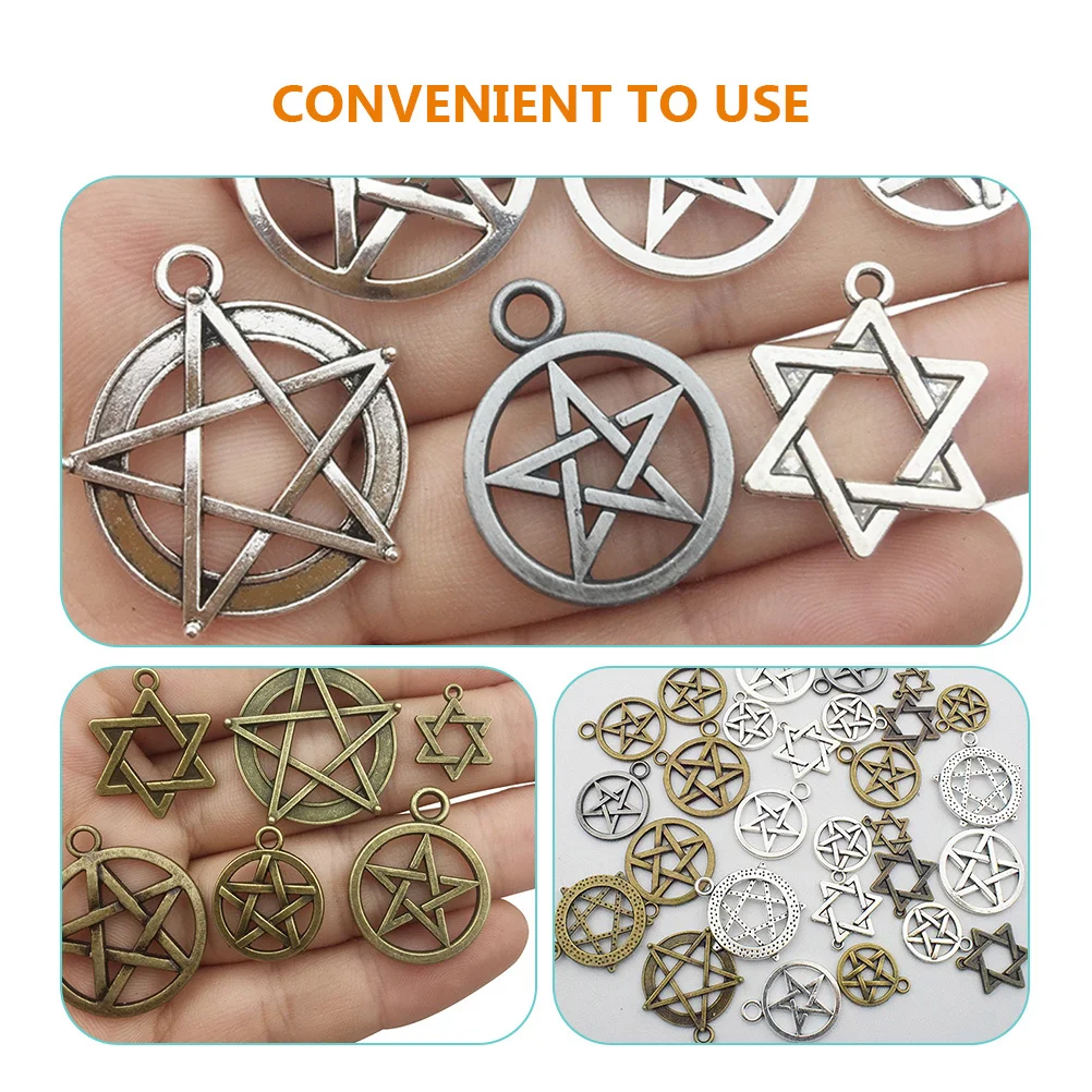 

48Pcs DIY Pentacle Pendant Charms Vintage Style Alloy Jewelry Making Accessories Star Charms Jewelry Making Accessories