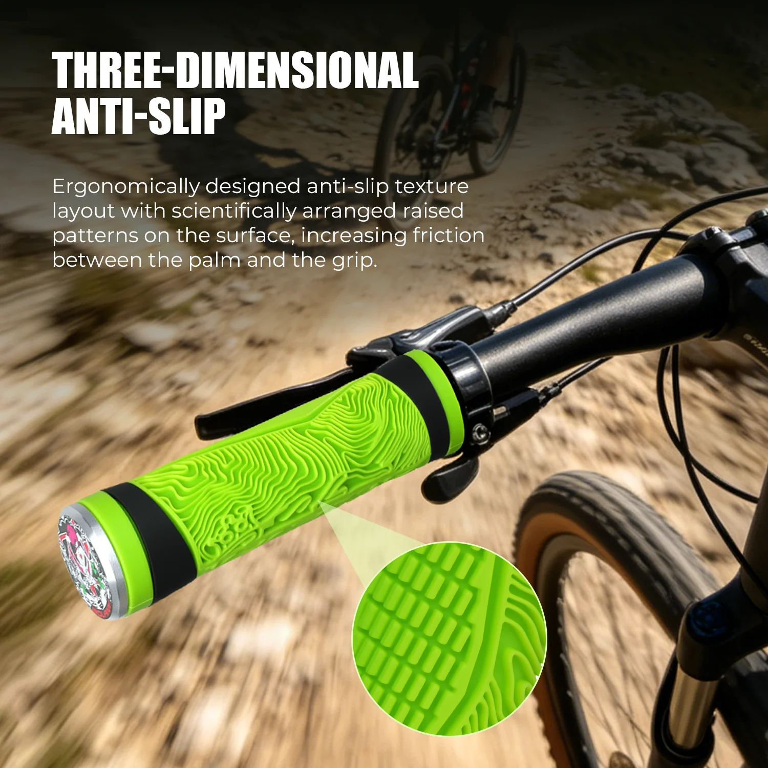 BOLANY 1 PCS Multicolor Rubber Bicycle Handlebar Grips Anti-slip Shock-absorbing Mountain Bike Grips Bicycle Parts for Road/MTB