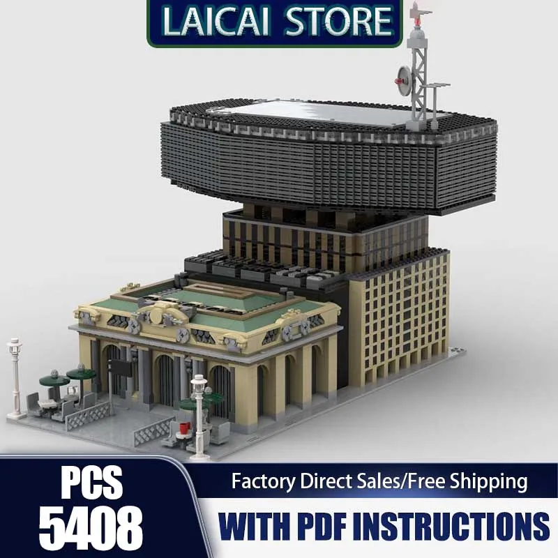 

Модульная городская модель здания Moc Building Blocks Grand Central Terminal Модель Технология Кирпичи DIY Сборка Праздничный набор игрушек Подарок