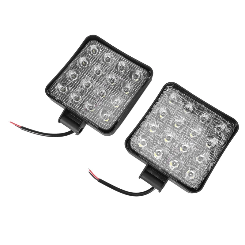 10 Pcs 48W 6000K LED Spot Beam Square Work Lights Lamp Tractor SUV Truck 4WD 12V 24V