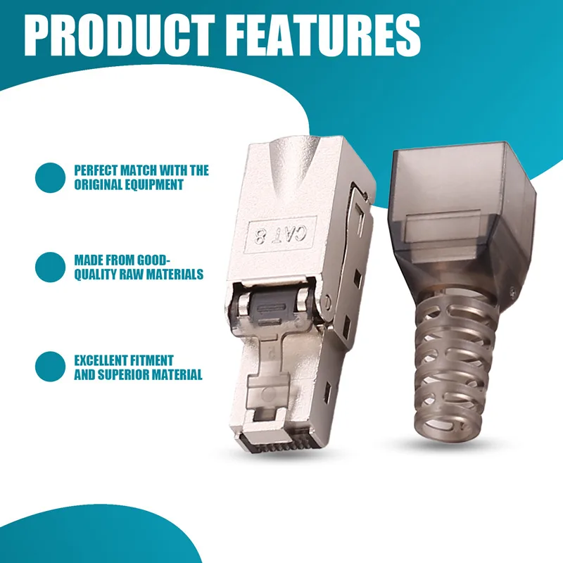 Promotion! 8Pcs Tool-Free Shielded RJ45 Cat 7 Termination Plug Cat7 Plug / Cat7 Connector Connectors Modular 23/24AWG