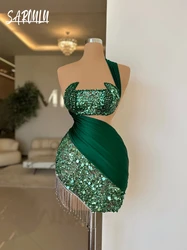 Haute Couture Women Evening Dress Party Birthday Beaded Tassel Club Wear Mini Sheath Customized Prom Gown Vestidos De Novia