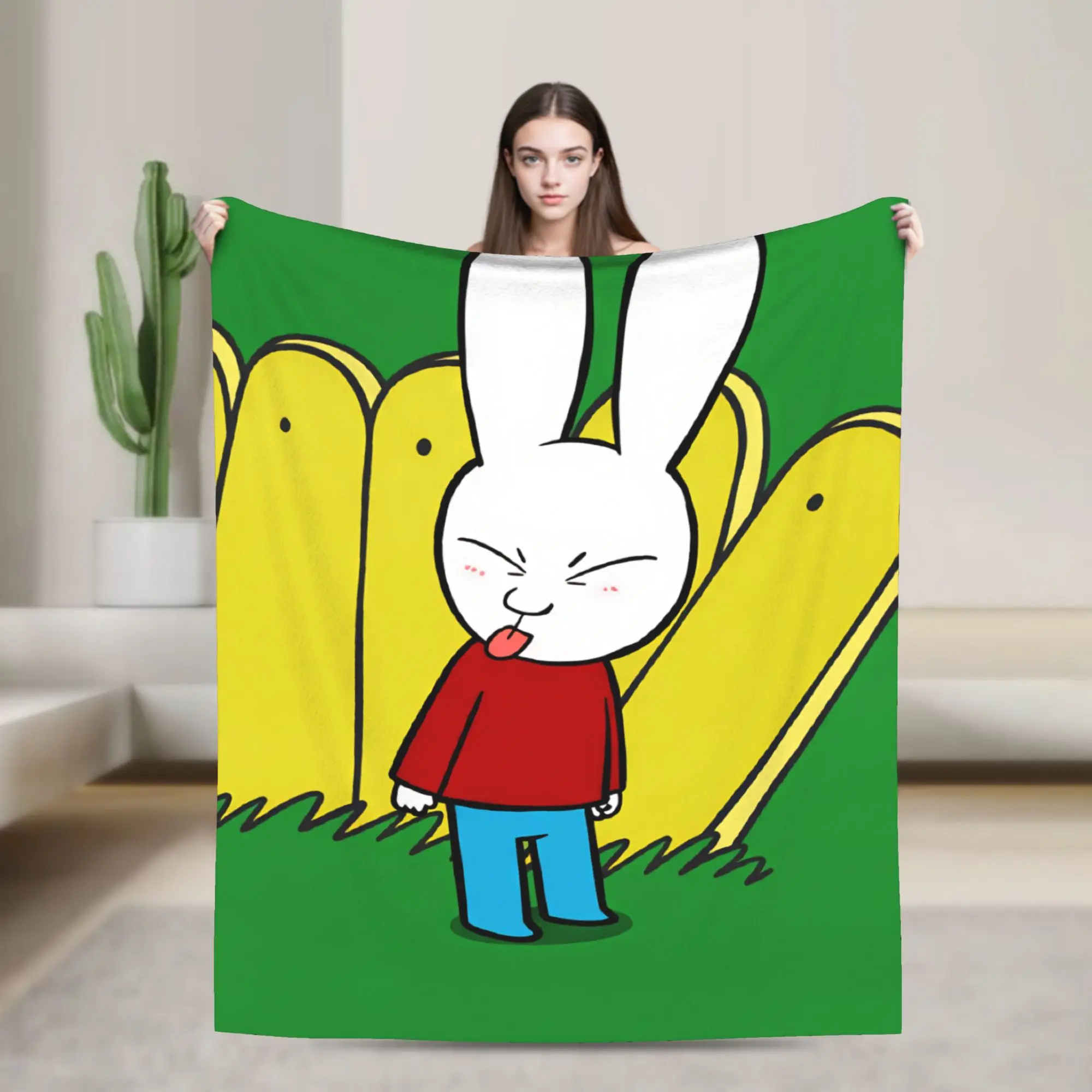 Simon Super Rabbit  Blankets Quality Super Warm  Throw Blanket Winter Airplane Travel Living Room Fluffy Bedspread