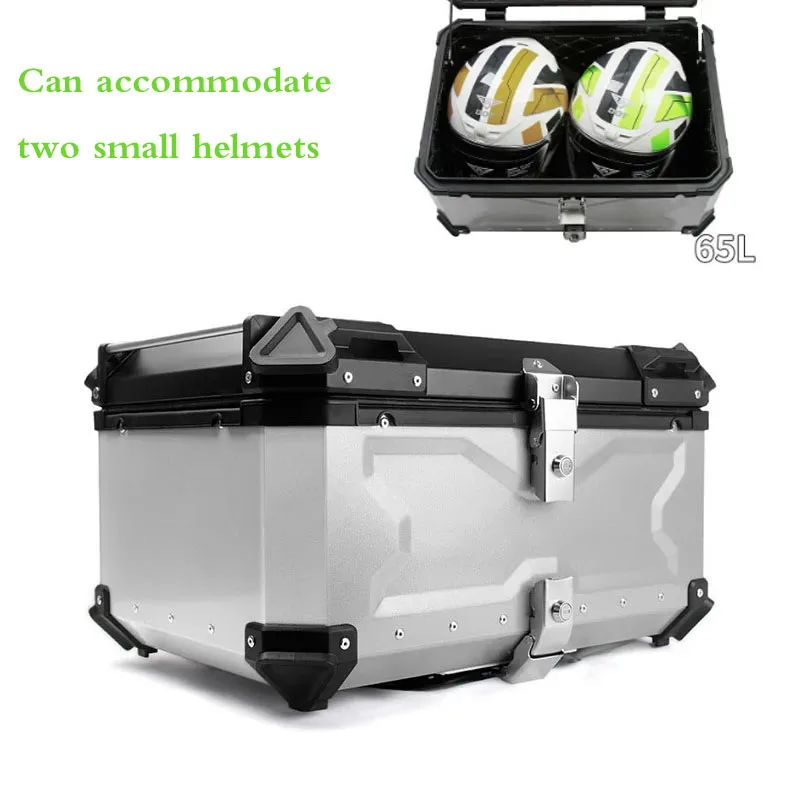 45L/55L/65L Motorcycle Tail Rear Top Luggage Box Helmet Case Storage Trunk Aluminum Toolbox Universal Accessories Waterproof