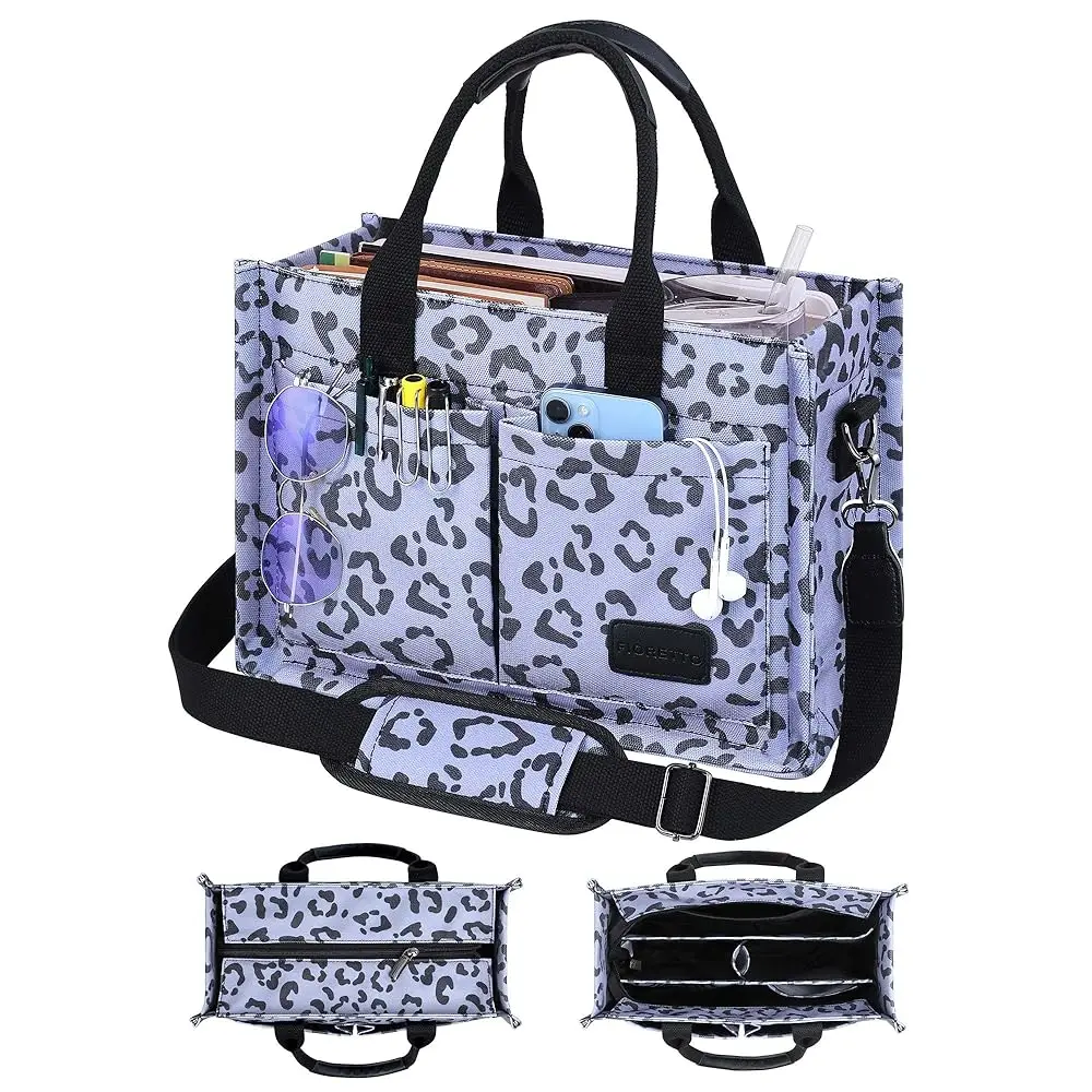 

Холщовая сумка-тоут для женщин с застежкой-молнией и отдельными отделениями для работы, учебы, для учителей и медсестер