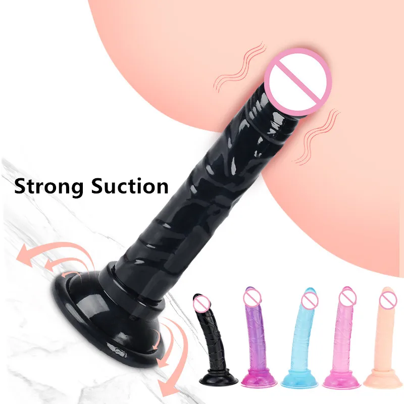 Soft Dildo Anal Plug Women Sexy Toys Artificial Penis With Suction Cup Black Cock Adult Sex Products Shop Buttplug For Man Woman