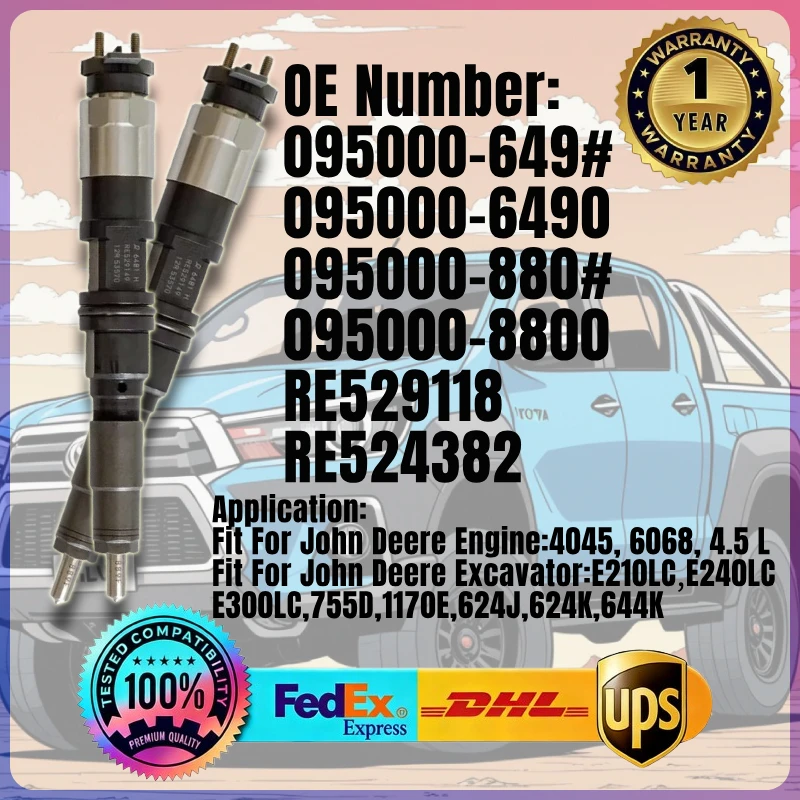 1 Inyector De Combustible 095000-6490 095000-8800 Re529118 Re524382 Para Motor John Deere 6068 4045 E210Lc E240Lc E300Lc 755D 1170E 624J — -23%, 33.06€ Coupon, from 110.69€ – 23% descuento – €110.69
