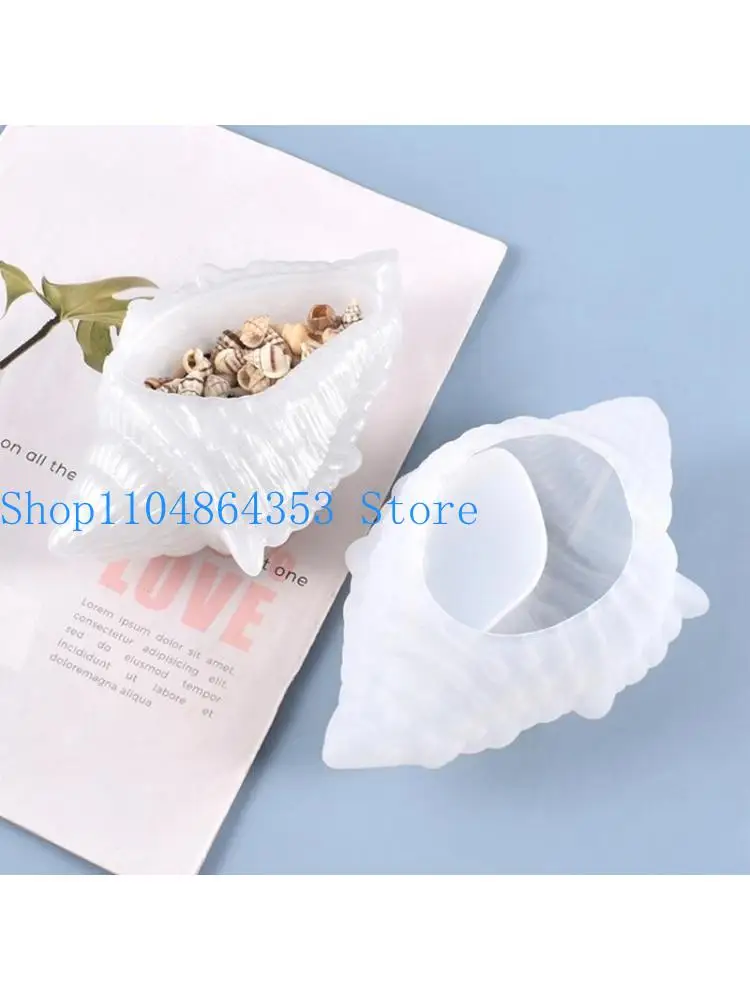 652F DIY Crafts Container Crystal Epoxy Resin Mold Conch Storage Box Silicone Mould