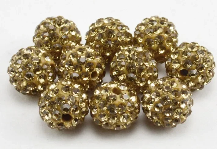 50pcs/lot 4 6 8 10 12mm Rhinestone Ball Beads Clay Paved Crystal Disco Spacer Beads For DIY Jewelry Making Necklace Bracelet n3