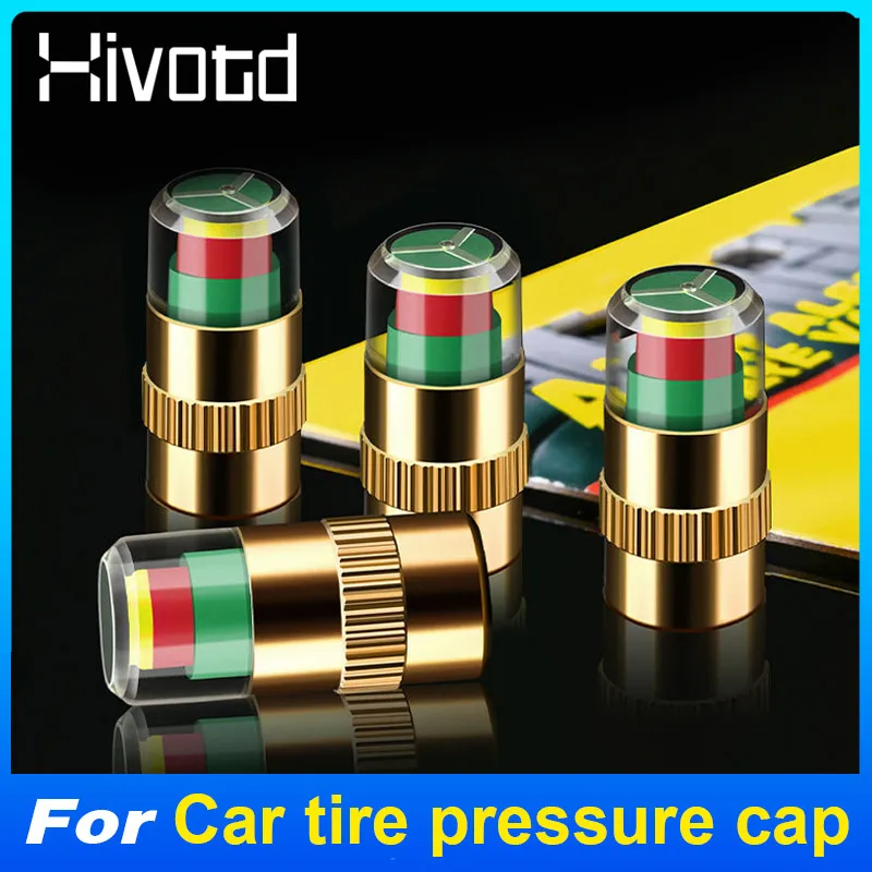 Universal 4Pcs/Set Car Tire Pressure Cap Valve Stem Caps Sensor Indicator For All The Cars Vehicles Exterior Styling Accessories