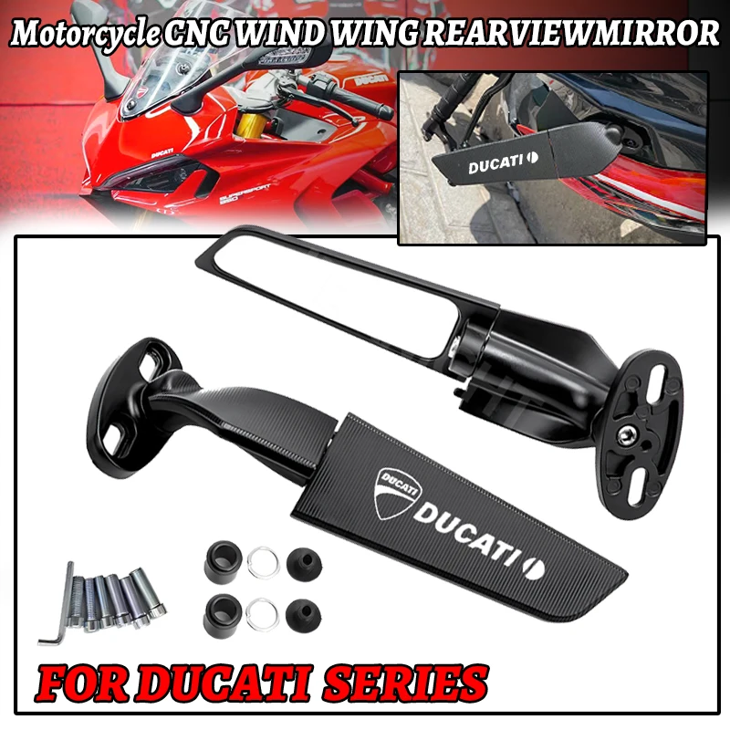 

Motorcycle Wing Mirrors For Ducati SUPERSPORT Super Sport S PanigaleV4 V2 959 899 848EVO Adjustable Rotating Rearview SideMirror