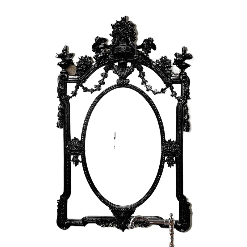

European-style carved picture frame, wall-mounted decorative mirror porch mirror frame studio in the