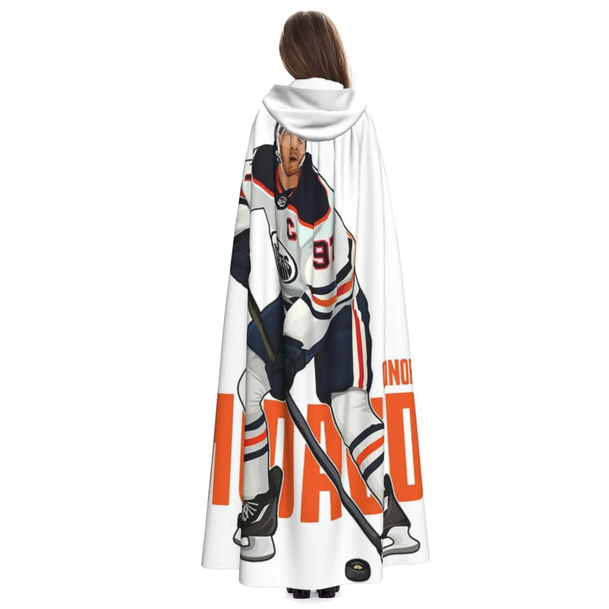 كونور ماك ديفيد 97 لمحبي إدمونتون أويلرز عباءة طويلة بقلنسوة الساحرة زي القرون الوسطى التأثيري كيب الهالوين مصاص دماء الكبار للجنسين