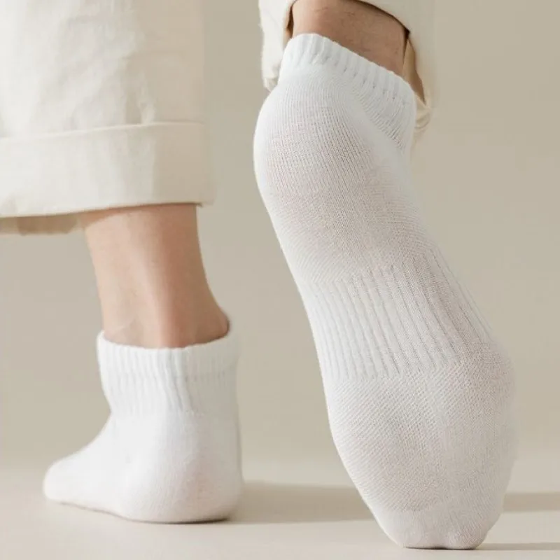 Chaussettes unisexes en maille à franges verticales pour hommes, bas courts, épaisseur conventionnelle, mouvement du coton, style quatre saisons, bas à tube bas