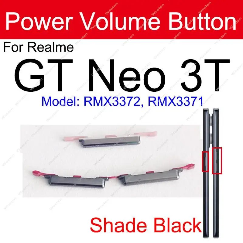 Power Volume Button For Realme GT NEO 3 Neo 3T GT 2 GT2 Power Volume Keys Small Buttons Flex Cable Parts